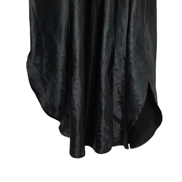 VTG 90s lingerie Now Modern Day LBD Lace Trim Strappy Midi Slip Dress Size Large - Picture 6 of 9